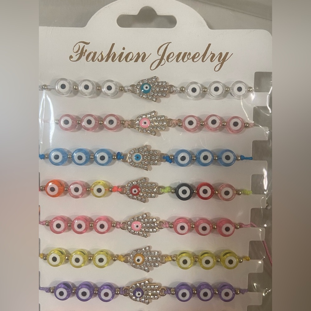 Evil Eye Bracelets, NEW, Set of 12